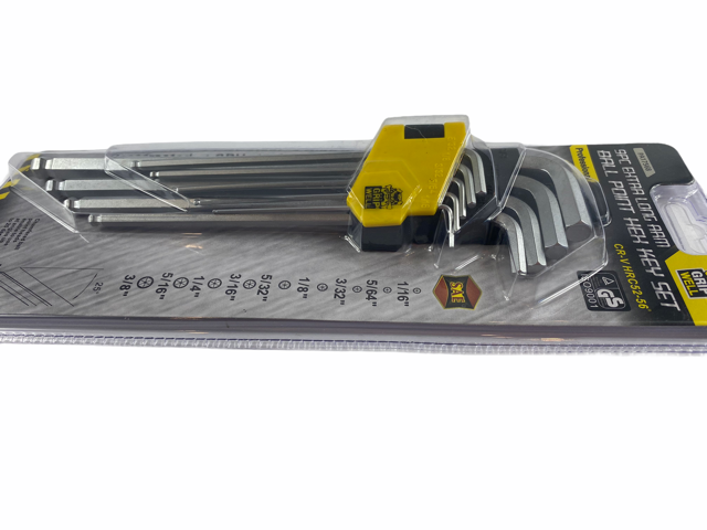 9 Piece Imperial Allen key Set SAE with Ball Point Hex