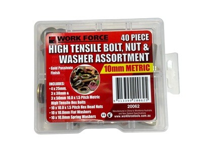 10mm 40Pc High Tensile Nuts and Bolts Set