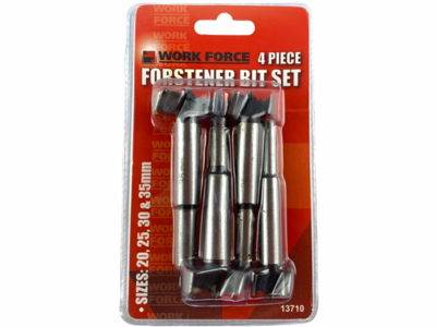 4 Piece Forstner Bit Set Sizes 20mm, 25mm, 30mm, 35mm