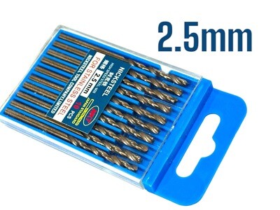 2.5MM HSS Drill Bits Suitable for Stainless Steel SOLD INDIVIDUALLY