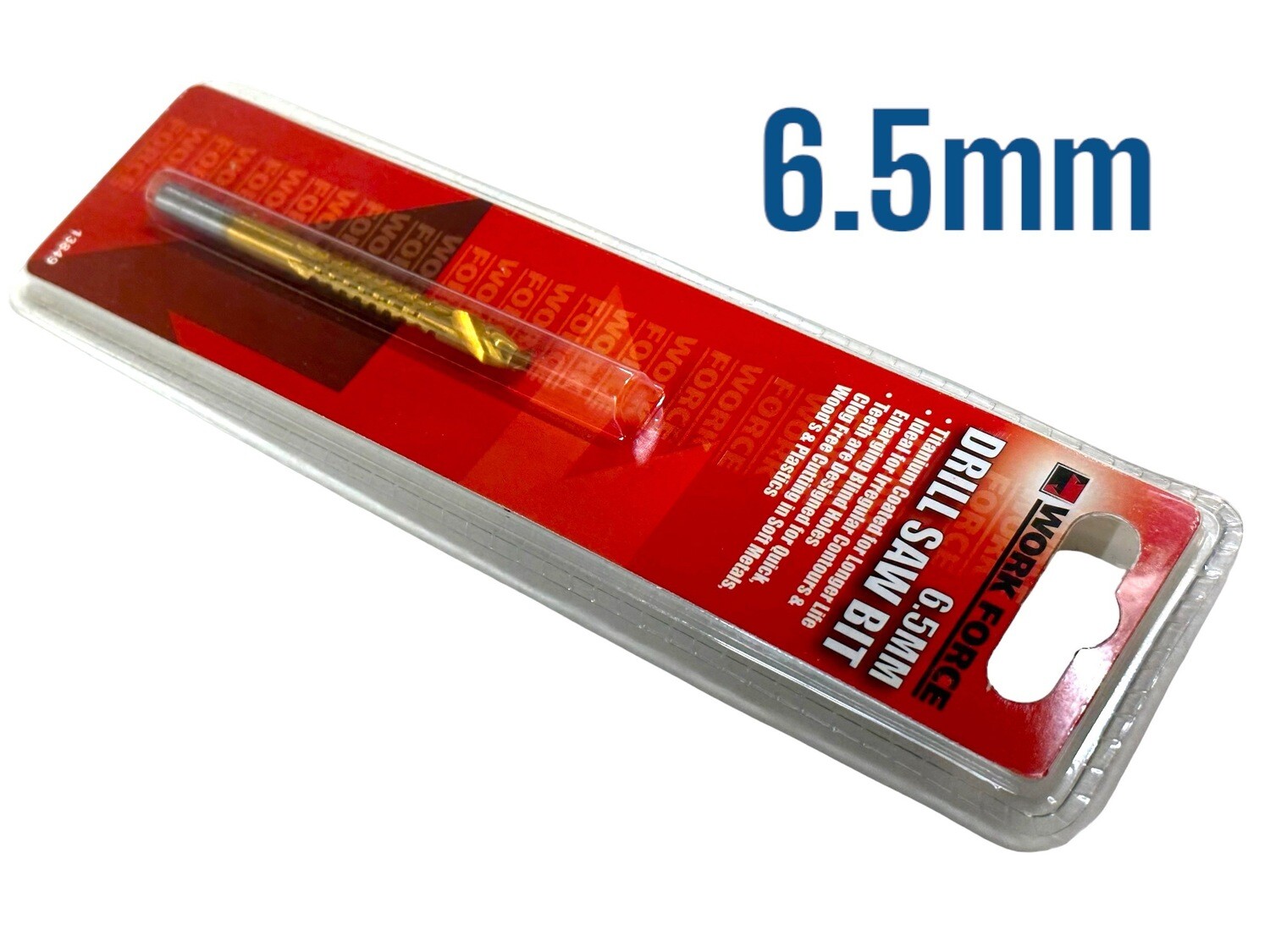 Saw Drill Bit 6.5mm Serrated Titanium Coated.