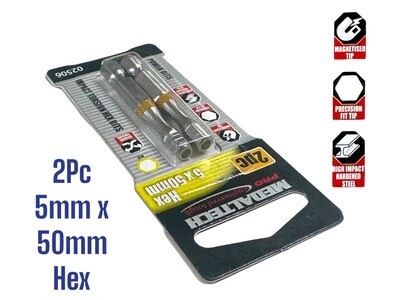 Hex Power bits 2 Piece 5mm x 50mm