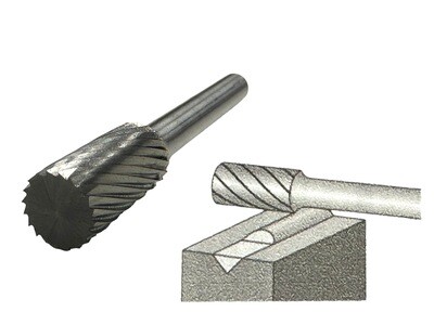 Parallel Flat Top Single Cut Burr 10mm x 20mm 6mm Shank