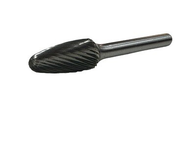 Single Cut Carbide Burr Tree (Radius) 12mm x 25mm 6mm Shank