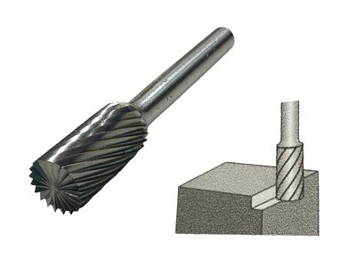 Parallel Flat Top with Cutters Carbide Burr 10mm x 20mm 6mm Shank