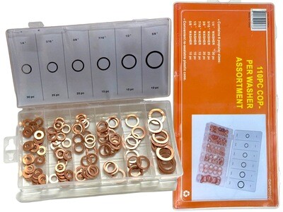 110 Piece Copper Washer Assortment