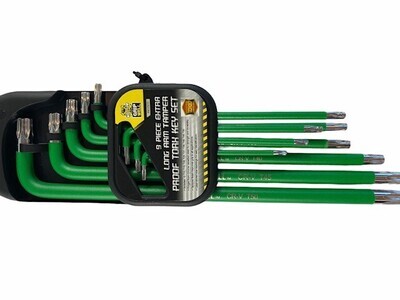 9pc Extra Long Arm Tamper Proof Torx Key Set