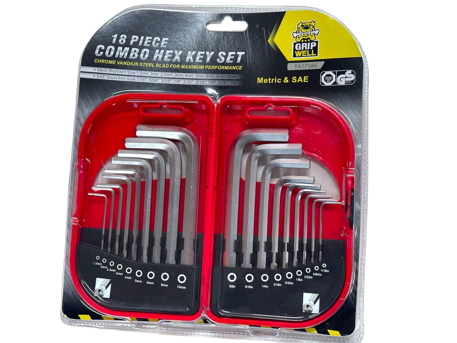 18PC Hex Set Allen Keys Metric and SAE