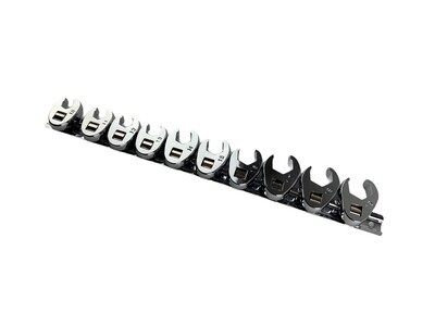 10 Pc 3/8” Dr Metric Crowfoot Flare Nut Wrench Set
