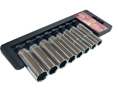 8 Piece Deep Socket Set Metric 1/2" Dr