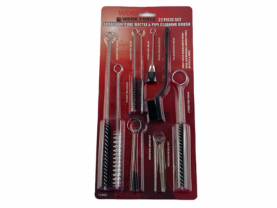 22 PC Spray Gun, Tube, Bottle and Pipe Cleaning Brush Set