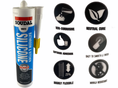 Silicone Bathroom and Kitchen White 300ml