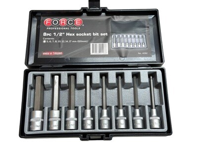 1/2" Dr 8 Piece Hex Sockets