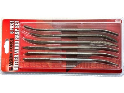 6 Pc Riffler Wood Rasp Set
