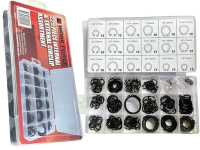 225 Pc Circlip Assortment Outside / Inside