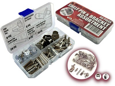 80 Pc Shelf Pin and Bracket Support Assortment
