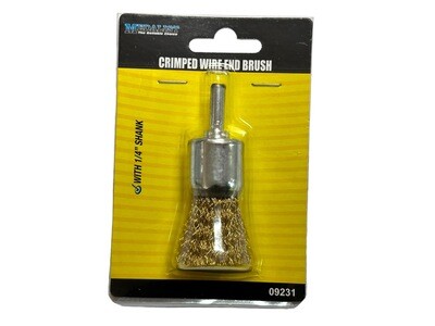 Wire Brush Cup on Stem 1/4” Shank 1” Bristle