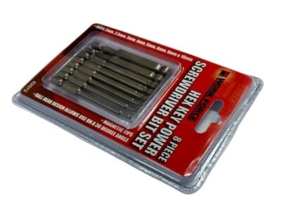 8 Piece Hex Ball Key Power Bit Set