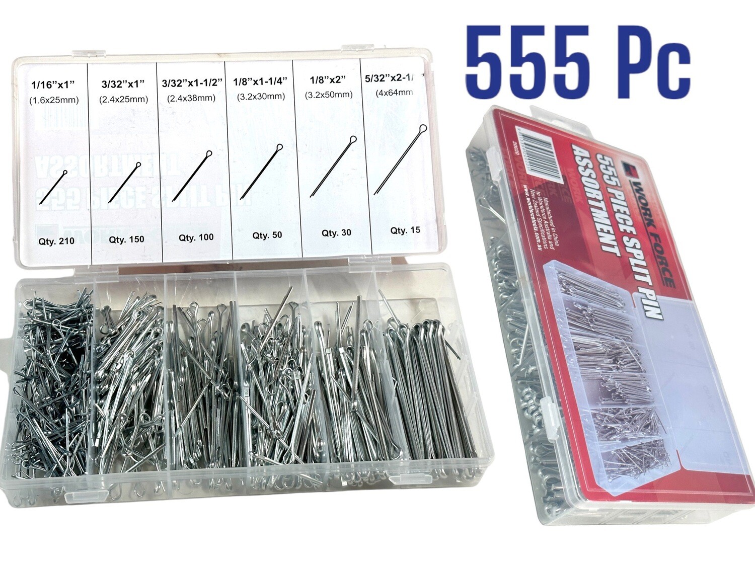 555 Piece Split Pin Assortment