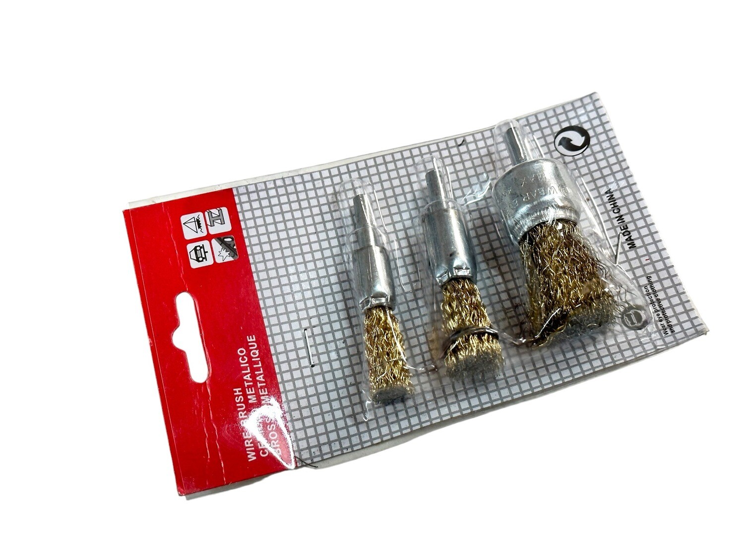 3PC Wire Brush on Stem