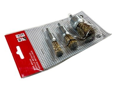 3PC Wire Brush on Stem
