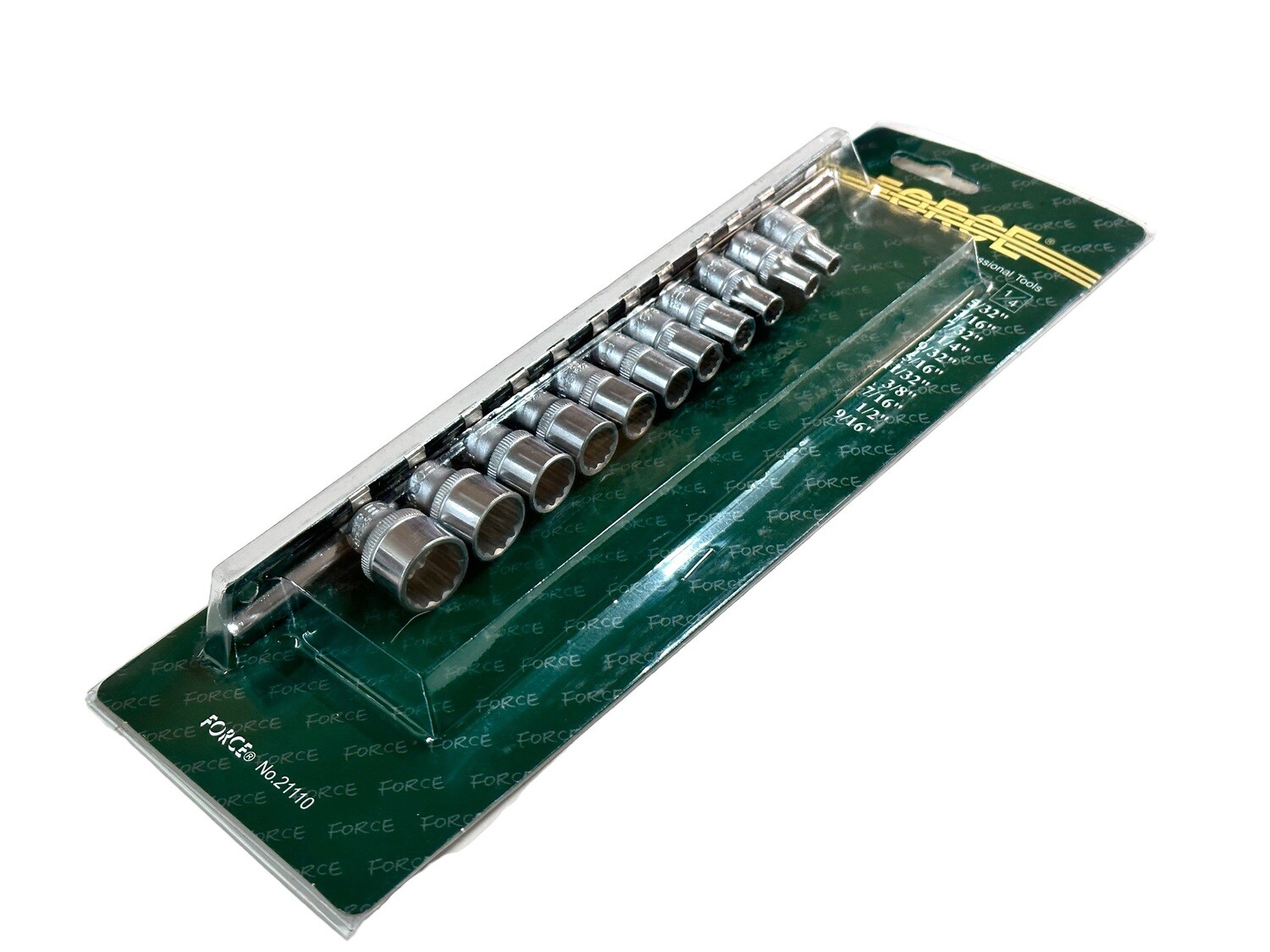 11Pc 1/4” Dr 12 Point Socket Set SAE