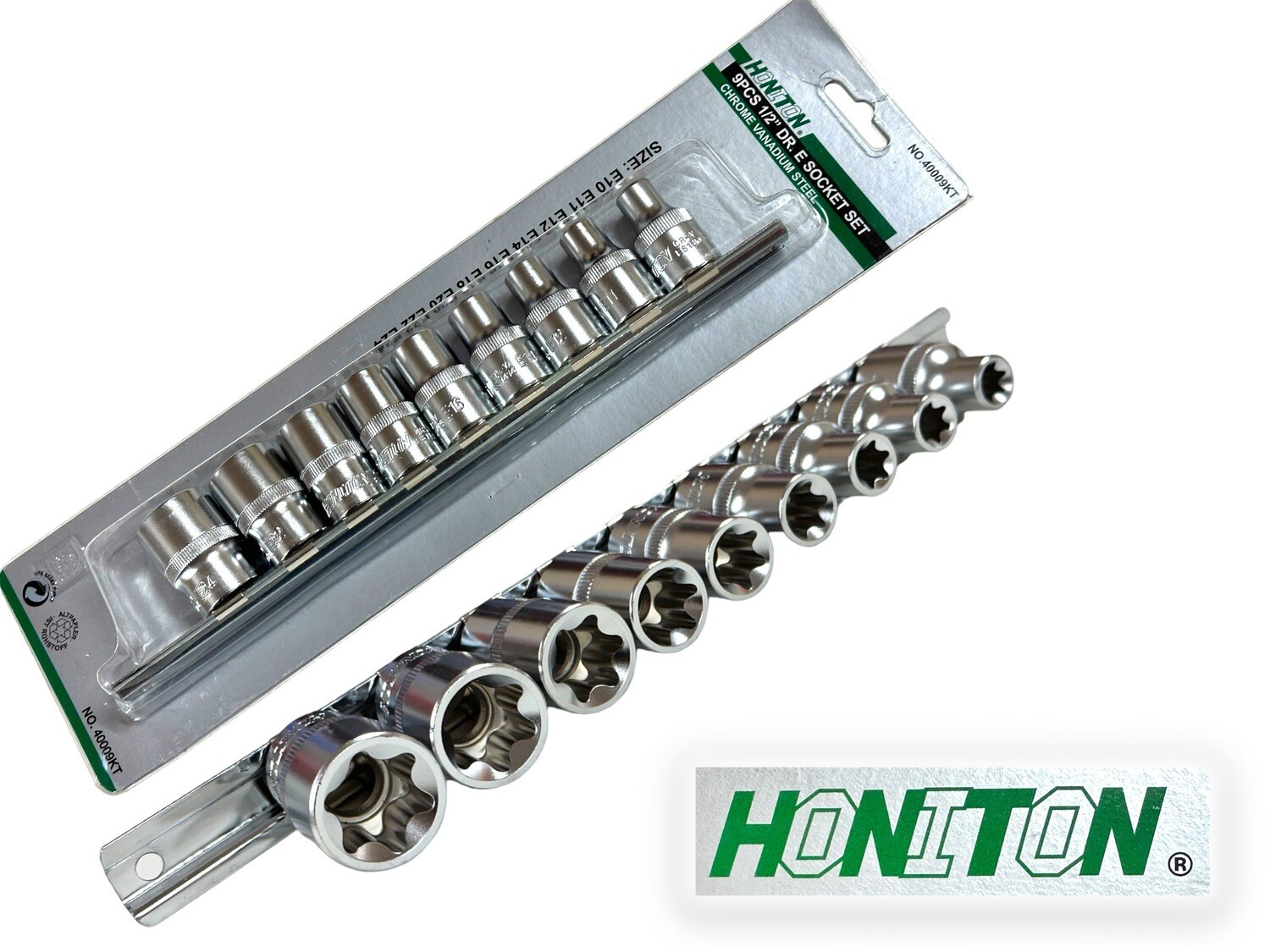 9PC Socket Set Star 1/2” Dr