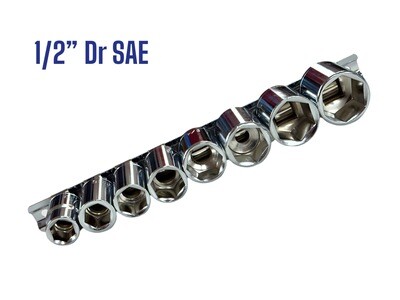 8PC 1/2” Dr Socket Set SAE
