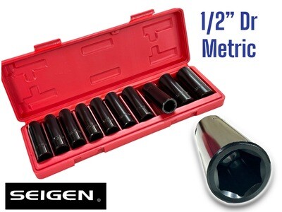 1/2&quot; 10Pc Deep Impact Sockets Metric
