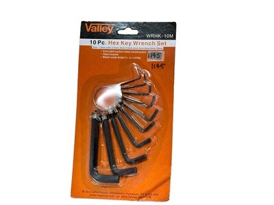 10 Pc Allen key Set Metric Hex Keys
