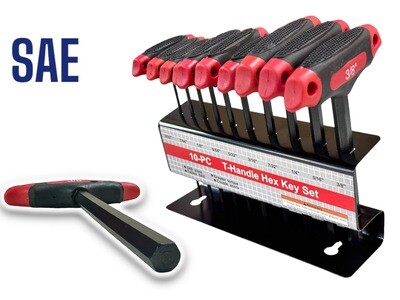 10 Pc Allen key Set SAE T Handle Hex