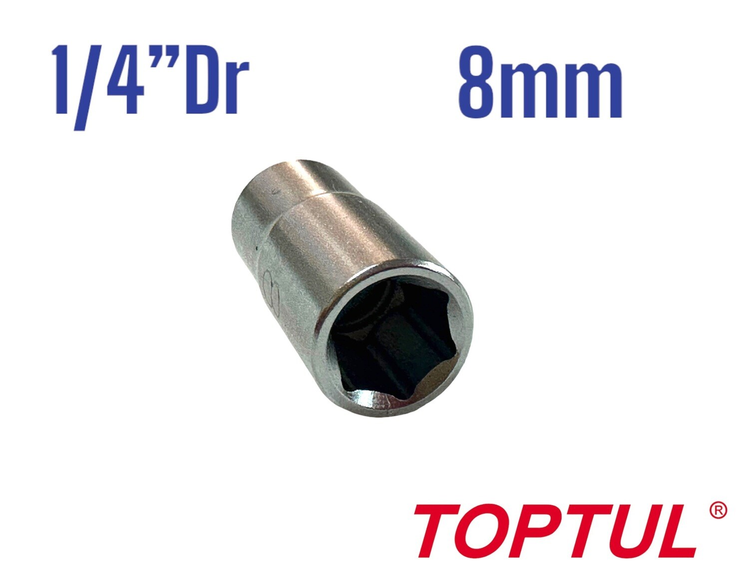 1/4” x 8mm 6 Point Standard Socket
