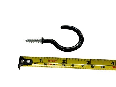 50mm Black PVC Coated Cup Hooks