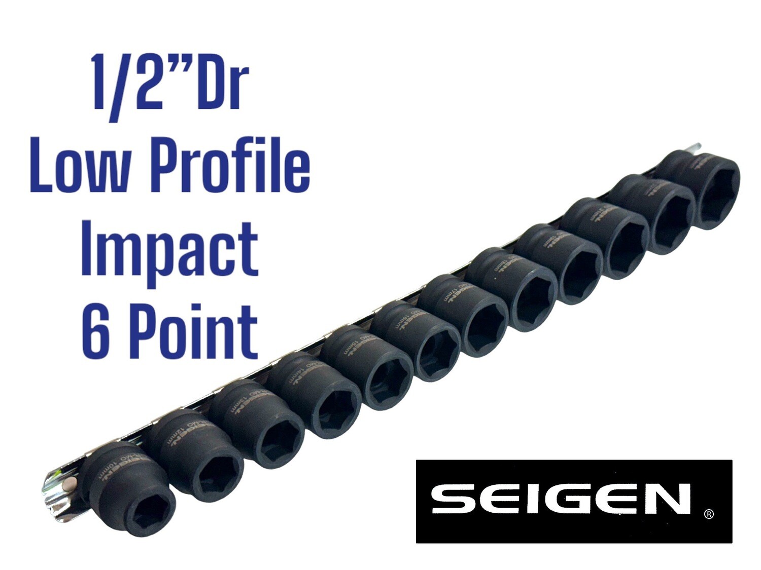 12 Pc Impact Socket Set Metric 1/2&quot;Dr