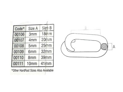 2Pc 4mm x 20mm Chain Split Links
