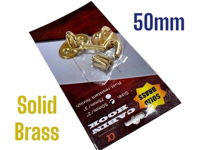 50mm Brass Cabin Hook (2”)