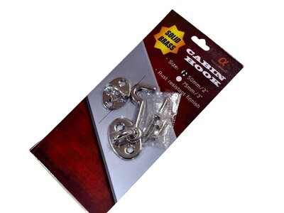50mm (2") Chrome Plated Solid Brass Cabin Hook