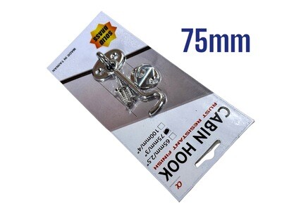 75mm Chrome Plated Brass Cabin Hook