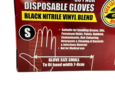 50Pc Small Disposable Gloves Size: 7-8