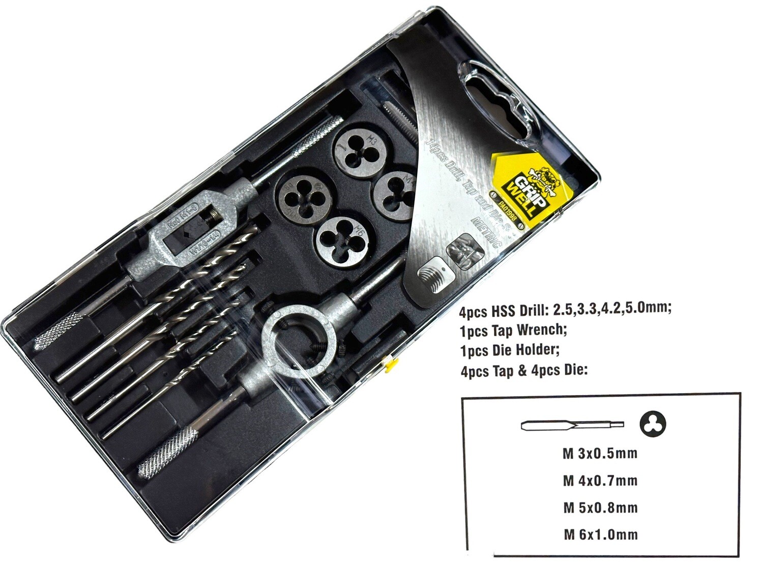 14 Piece Drill Tap and Die Set