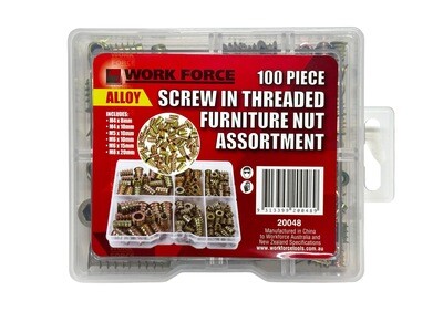 100 Pc Screw in Thread Furniture Nut