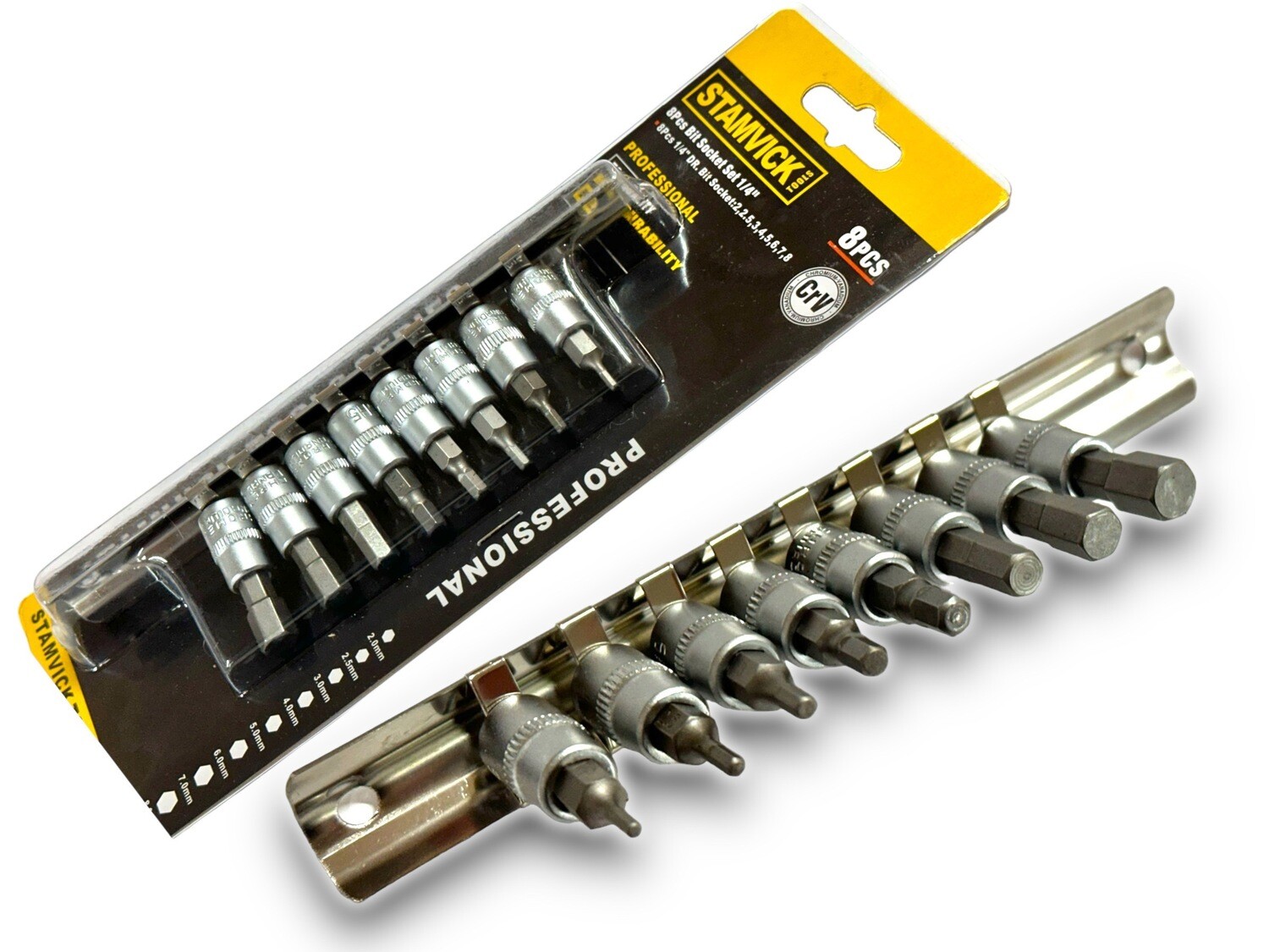 8 Pc Hex Socket Set 1/4&quot; Dr