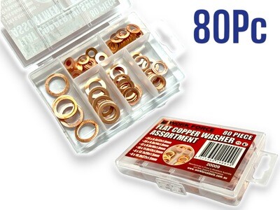 80Pc Flat Copper Washer Assortment