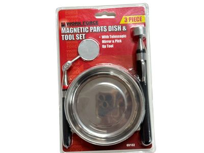 3Pc Magnetic Set Dish, Mirror, Pick up Tool