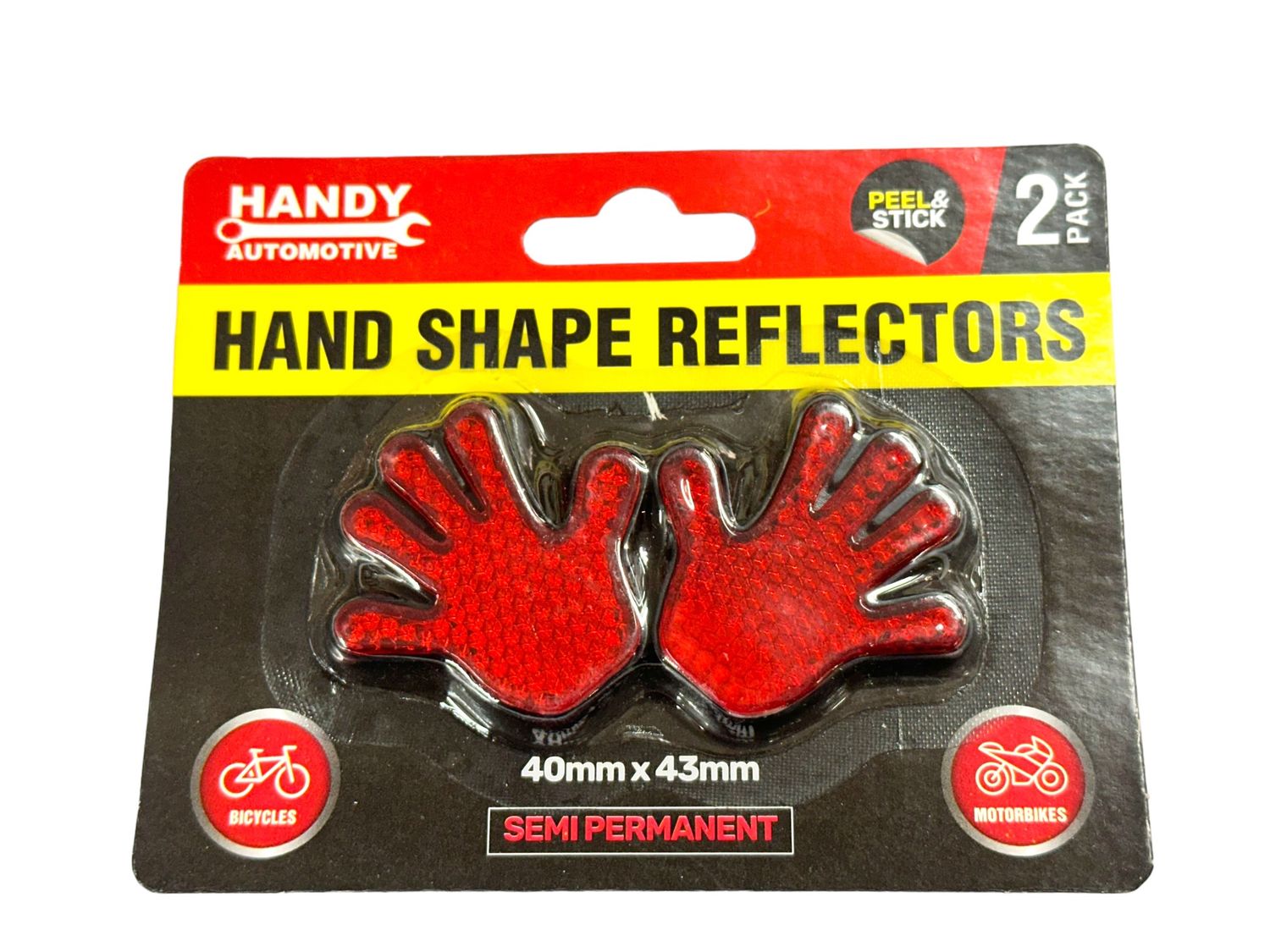 2 Pc Hand Red Reflectors