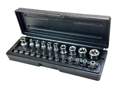 23Pc Torx and E Socket Set Star 6 Point
