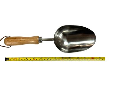 Stainless Steel Scoop 315mm Wood Handle