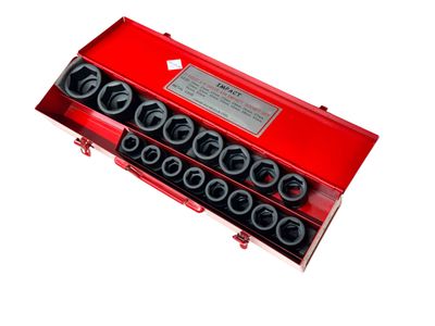 16 Pc Impact Socket Set Met 3/4&quot; Dr