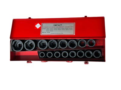 16 Pc Impact Socket Set Met 3/4" Dr