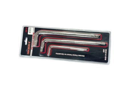 3Pc Socket Bar Set 1/4”, 3/8”, 1/2”